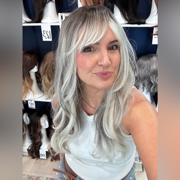 Elegant Silver Gray Women's Wig - Picture 2 of 3